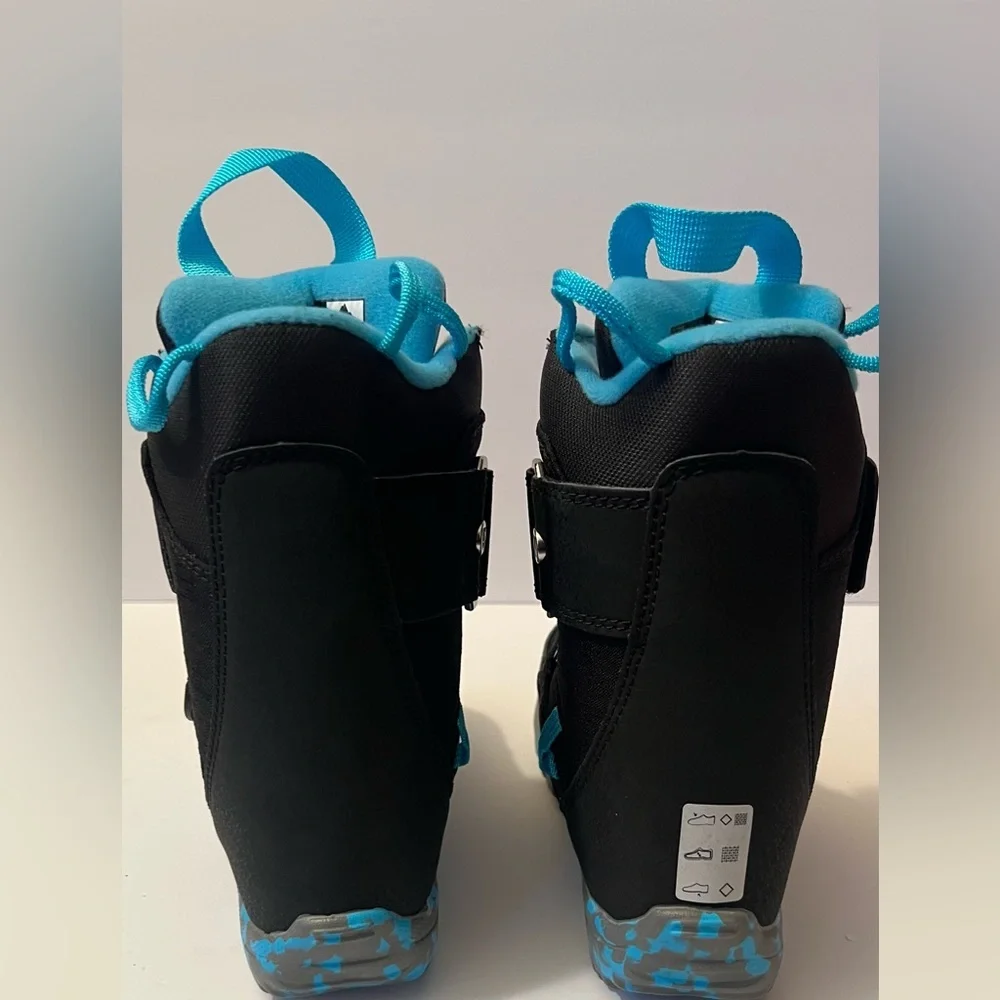 Burton Mini-Grom Kids Snowboard Boots in Black/Blue/Gray, Size 12C